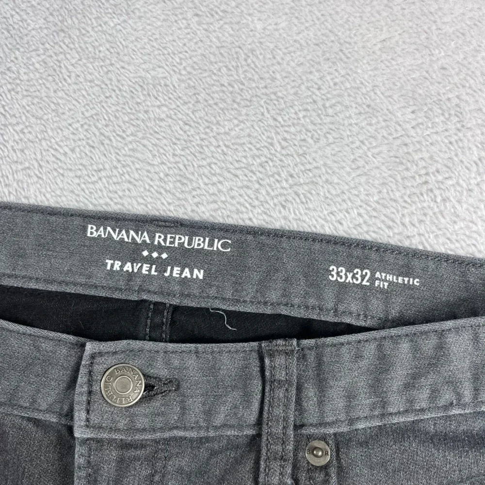 Banana Republic Travel‎ Jean Mens 33x32 Athletic Fit Charcoal Gray Pants